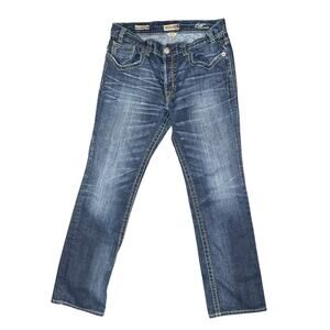 MEK DNM Denim Jeans Men 34x34 Distressed Embroidered‎ Pockets Tata Straight Y2K